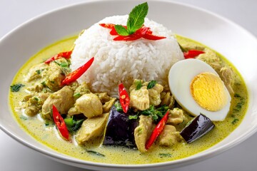 Green Curry with Chicken, Rice, and Egg