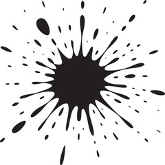 Black ink splash vector illustration graphic design element for background and decoration use in projects on transparent background