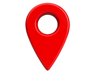 3D Render of Red Location Pin 