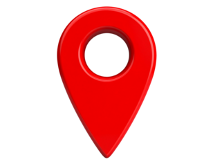 3D Render of Red Location Pin 