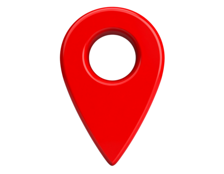3D Render of Red Location Pin 