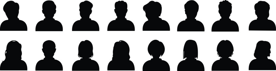 People avatar flat icons set. Team of workers. User profile symbol. Group of people. Group of users collection. Persons symbol. Men women. Crowd of humans. partnership businessman network member