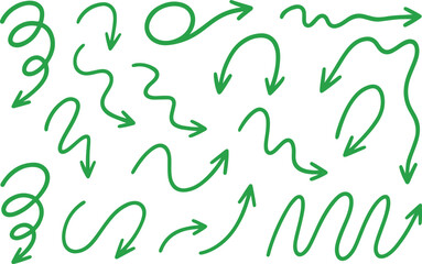 Hand-Drawn Spiral & Curved Arrows – Swirl Doodles, Loops, and Freeform Pointers for Graphic Design