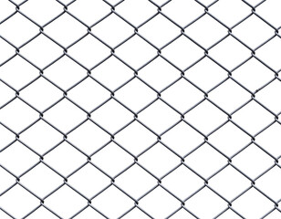 Fototapeta premium Close-up of a robust gray chain link fence showcasing its intricate diamond mesh pattern.