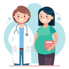 Obraz premium doctor and pregnant patient