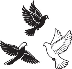 Obraz premium Bird Silhouette Vector Icon Design – Flying Animal Outline Graphic for Nature and Wildlife Themes