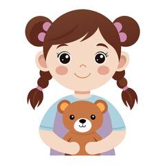 baby girl with teddy bear