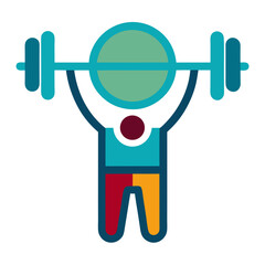 man lifting weights
