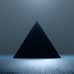 Fototapeta premium A black triangle is on a grey background