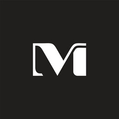 letter m simple geometric cut logo vector