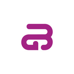 letter gb simple doodle purple logo vector