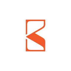 letter b simple geometric yellow modern design logo vector