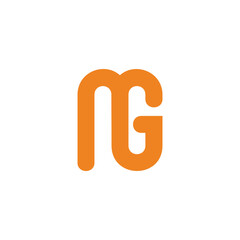 letter mg simple doodle cute logo vector