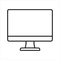 Minimalist Vector Illustration of a Computer Monitor Clean Line Art Design for Websites and Presentations