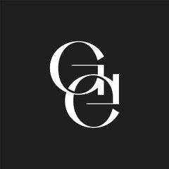 letter ge linked circles font overlap logo vector