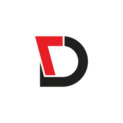 letters d arrow simple geometric logo vector