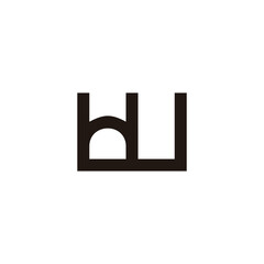 letters hw simple geometric line logo vector
