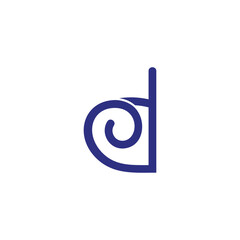 letters cd curves spiral simple logo vector