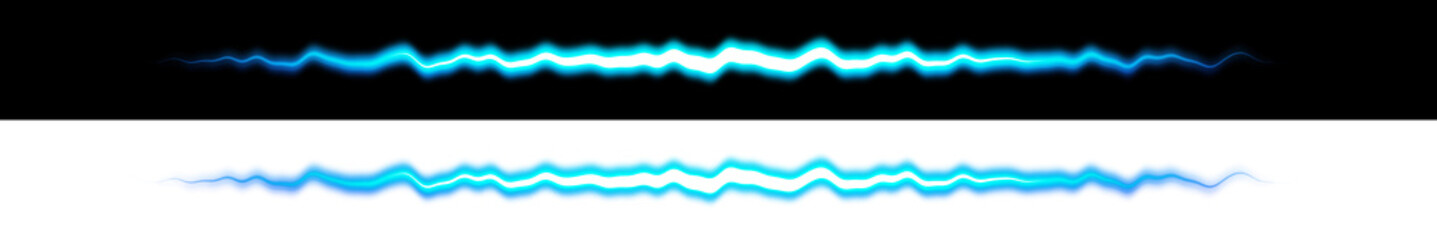 Blue electric wave light effect with black and transparent background

