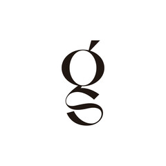 letter qs simple linked ribbon simple logo vector