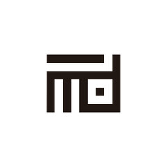 letter md simple squares linked logo vector