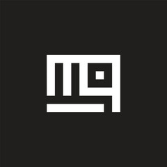 letter mq simple geometric dot linear logo vector