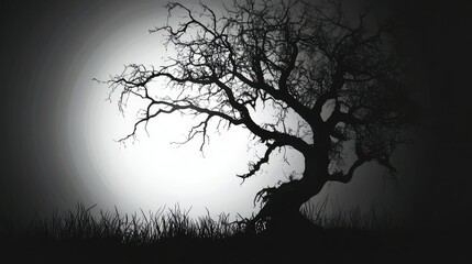 ominous creepy tree silhouette