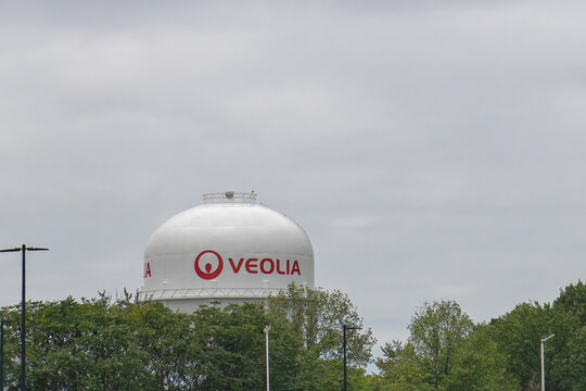 Middletown, Pennsylvania - Sept. 27, 2023: Water tower for Veolia North America