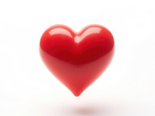 Obraz premium 3D Red Heart Symbol on White Background