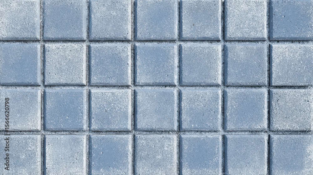 Poster gray concrete paving slabs forming a regular checkered pattern create a seamless texture that can be