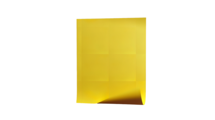 An invitation unfolds a golden opportunity revealed through a playfully curled page on dark on transparent background