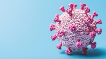 Colorful representation of virus on a blue background