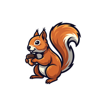squirrel logo vector illustration