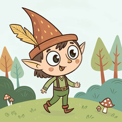  Artwork of a boy wearing hat