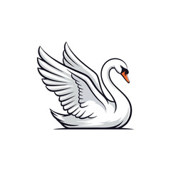 Obraz premium swan on the water logo 