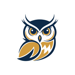 owl logo on white background