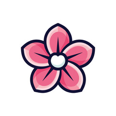 pink flower on white background