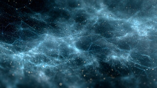 Cosmic abstract background galactic dust cloud starry particle glowing energy field captured high resolution human eye perspective custom cosmic black blue backdrop ideal sci fi astronomy NFT art