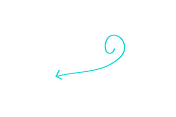 Blue spiral arrow design for navigation, highlight, and direction. transparent PNG for planners, scrapbooks, infographics, and digital assets