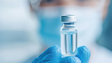 Close-Up of Vaccine Vial Held By Medical Professional
