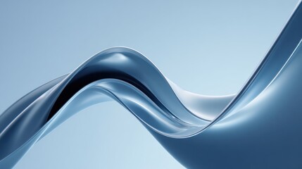 Abstract blue flowing curves