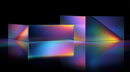 Abstract iridescent geometric shapes