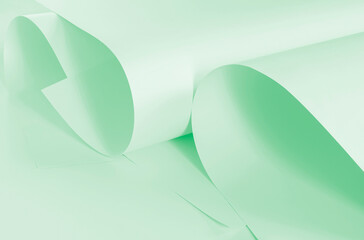 Sheets of paper in green pastel tone.