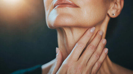 A attractive woman applying a cream on her face
