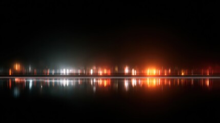 City lights reflected in calm water