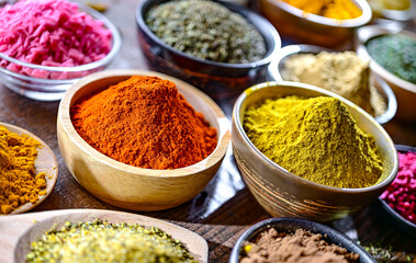 Composition with assortment of spices and herbs