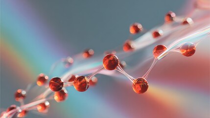 Red molecular structure illustration