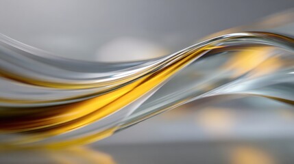 Abstract Golden and Silver Waves: A Symphony of Smooth Curves and Elegant Hues