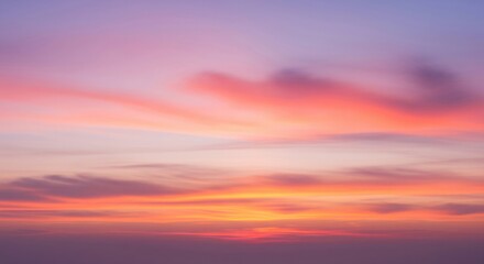 Vibrant Sunset Sky with Pink, Orange, and Purple Hues, Serene and Peaceful