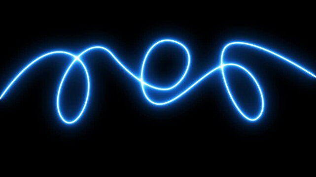 Abstract Line Neon Glowing Animation Motion Graphics 4K Video